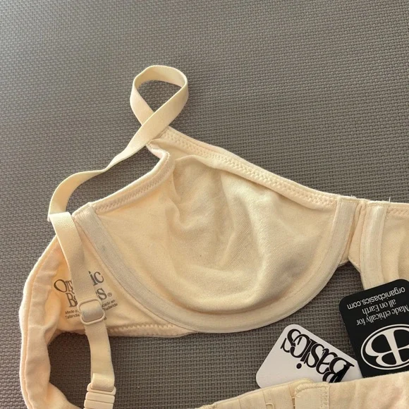 Organic basics beige underwire core unlined demi bra 34B NWT - Picture 4 of 4